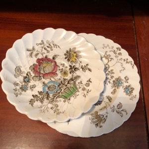 Vintage Staffordshire Clarice Cliff Charlotte Saucer and Bread and Butter Plates Free Shipping Dish Replacement
