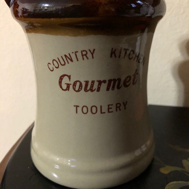 Brown Country Kitchen Utensil Holder Crock Free Shipping Etsy