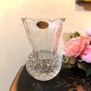 24% Lead Crystal Diamond Cut Bud Vase The European Collection Yugoslavia Free Shipping
