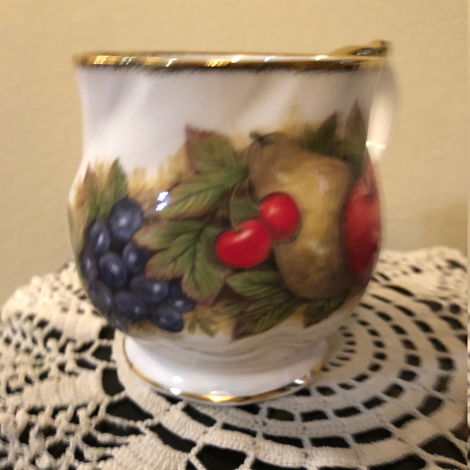 Queens Fine Bone China Fruit Design Tea Cup Coffee Mug Free Etsy
