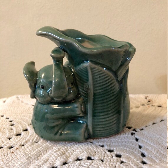 Green Elephant Small Vase Free Shipping Bamboo Etsy