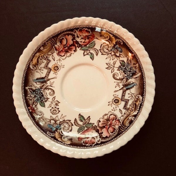 Devonshire Johnson Bros. Brothers Cup Saucer Floral Design Vintage Dish Replacements Ivy Made in England Free Shipping