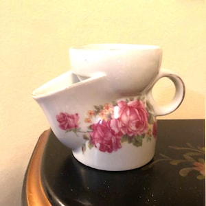Pink Roses Floral Vintage Men&#39;s Shaving Scuttle Mug Soap Porcelain with Flowers Free Shipping Bathroom Decor