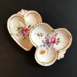 Set of 2 Vintage Royal Crown Derby Hand Painted Pin Trinket Dish Dresser Dishes Free Shipping