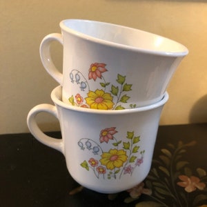 Corning Corelle Spring Meadow Collection Corning Coffee Cups with Flowers (Set of 2) Floral Free Shipping