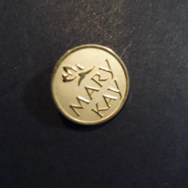 Gold Round Mary Kay Pin Free Shipping Thumbtack Cosmetics Advertising Collectible