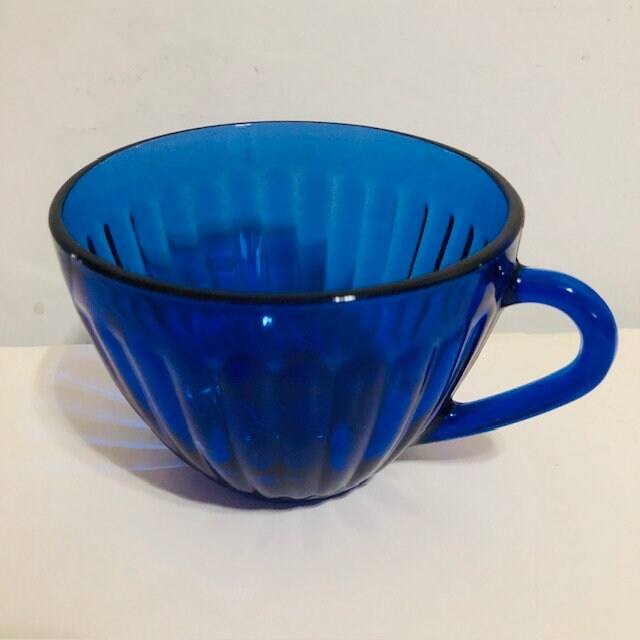 Cobalt Blue Glass Teacup Vintage Colorex Tea Cup Ribbed Fluted Sides Made  in Brazil Free Shipping Tableware Replacement - Etsy
