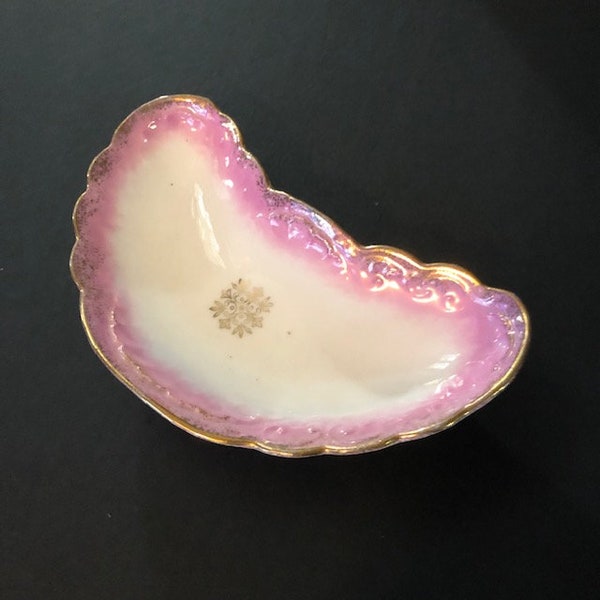 Vintage Pink Bone Dish Trinket Free Shipping Dresser Home Decor