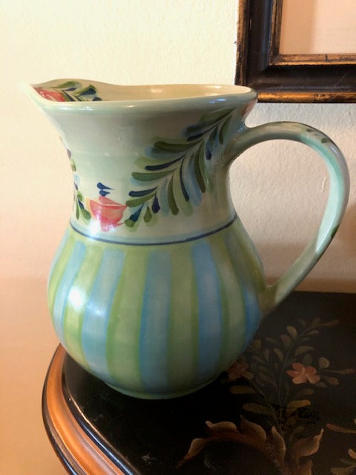 Gail Pittman Pottery Southern Living at Home Green Pitcher Etsy