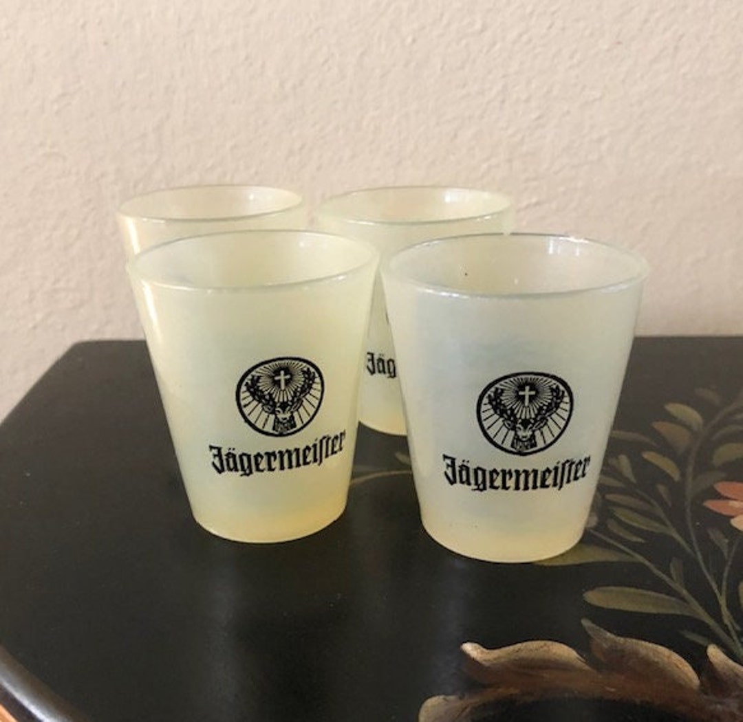 Set of Four Vintage Jagermeister Plastic Shot Glasses Free Shipping