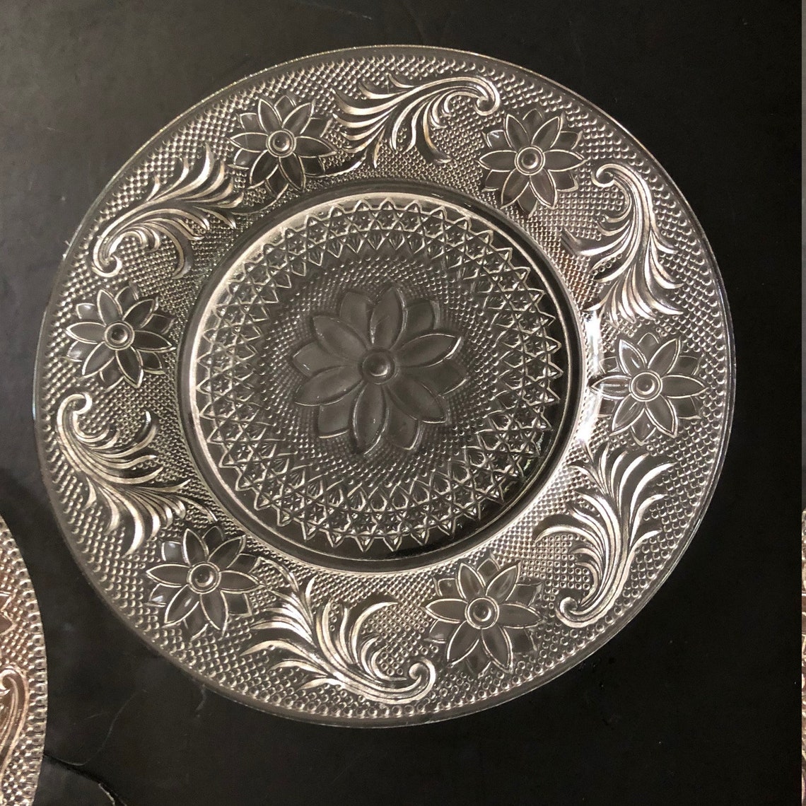 Set of 3 Indiana Clear Glass Tiara Pattern Pressed Glass Snack Etsy