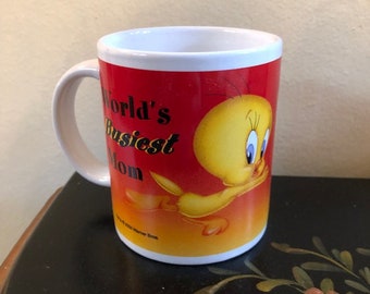 Vintage Giftco Busiest Mom Gift Tweety Bird Mug Coffee Cup Free Shipping Mother's Day Looney Toons Warner Bros. Cartoon Collectibles