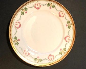 Vintage Habsburg Austria Luncheon Salad Plate with Floral Swag Design Free Shipping Dish Replacements England Antique