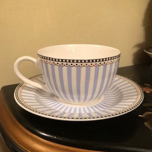 Single Vintage Grace&#39;s Teaware Striped Tea or Coffee Cup and Saucer Free Shipping Replacement Grace Graces