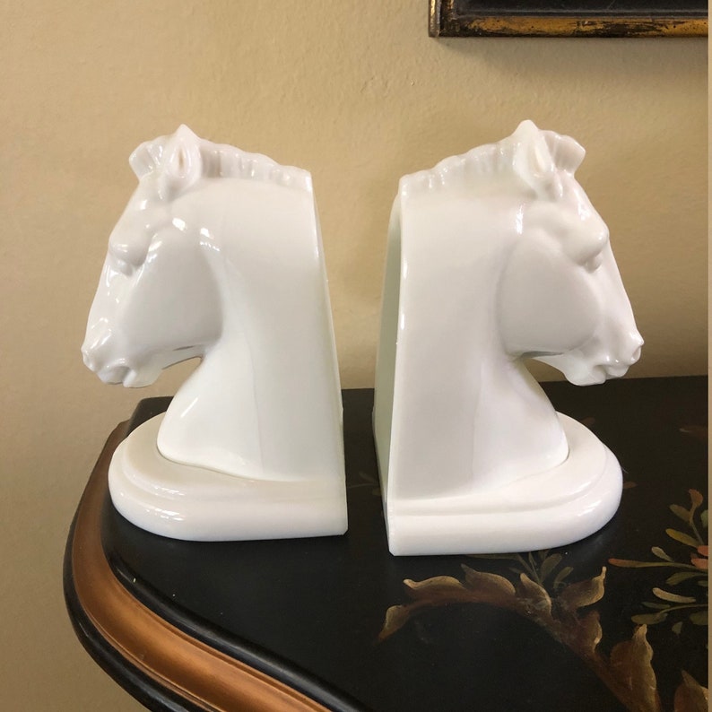 before 1965 antique glass horse bookends before 1965 antique glass horse bookends
