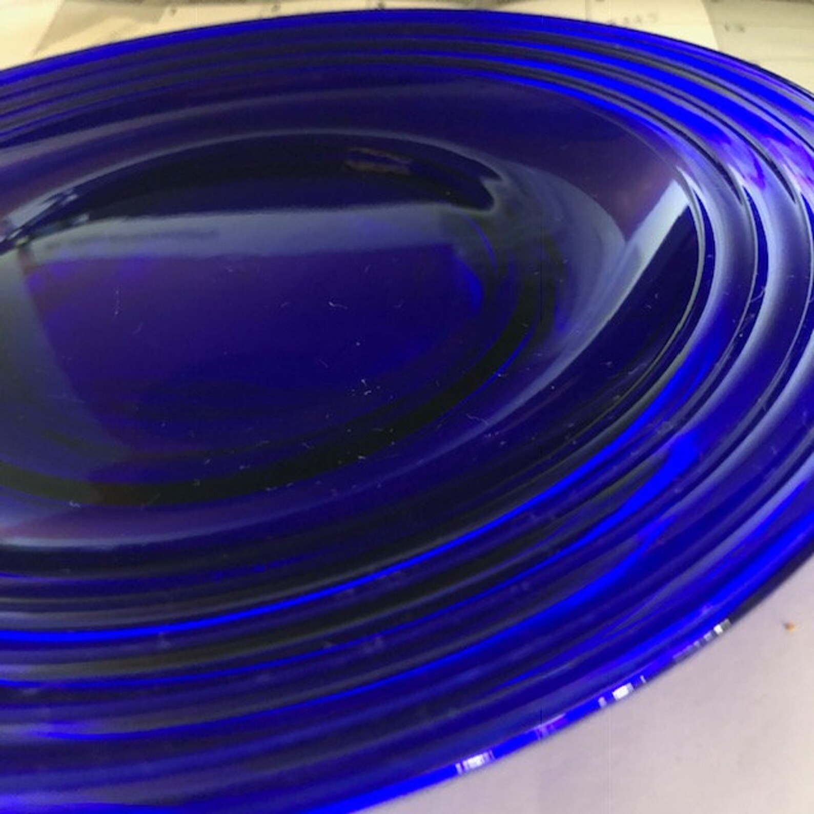 Cobalt Blue Glass Luncheon Plates Set of 2 Etsy
