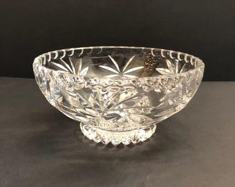 Round Footed Lead Crystal Candy Dish Nut Bowl Home Decor Glass