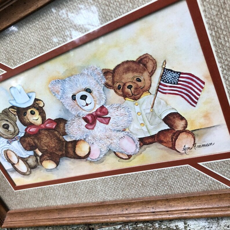 teddy bear framed art
