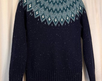 Wind River Blau Vintage Fair Isle Strick Pullover Größe S