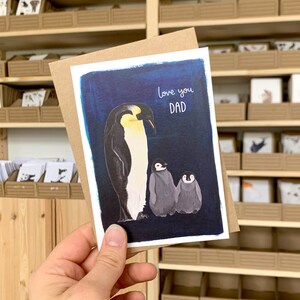 Penguin Father's Day Card // Love You Dad Penguins Card // Love you Dad Card // Animal Dad Card // Card for Dad // Penguin Card