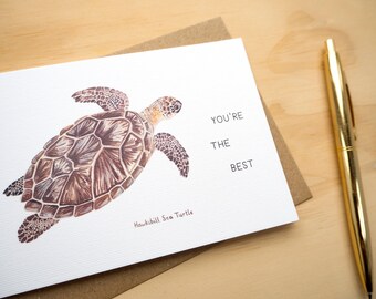 You're the Best Turtle Greetings Card // Thinking of You Card // Friendship Card // Turtle Card