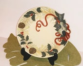 Lenox WINTER GREETINGS Bisque Sculpted Textured Chickadee Bird Display Plate