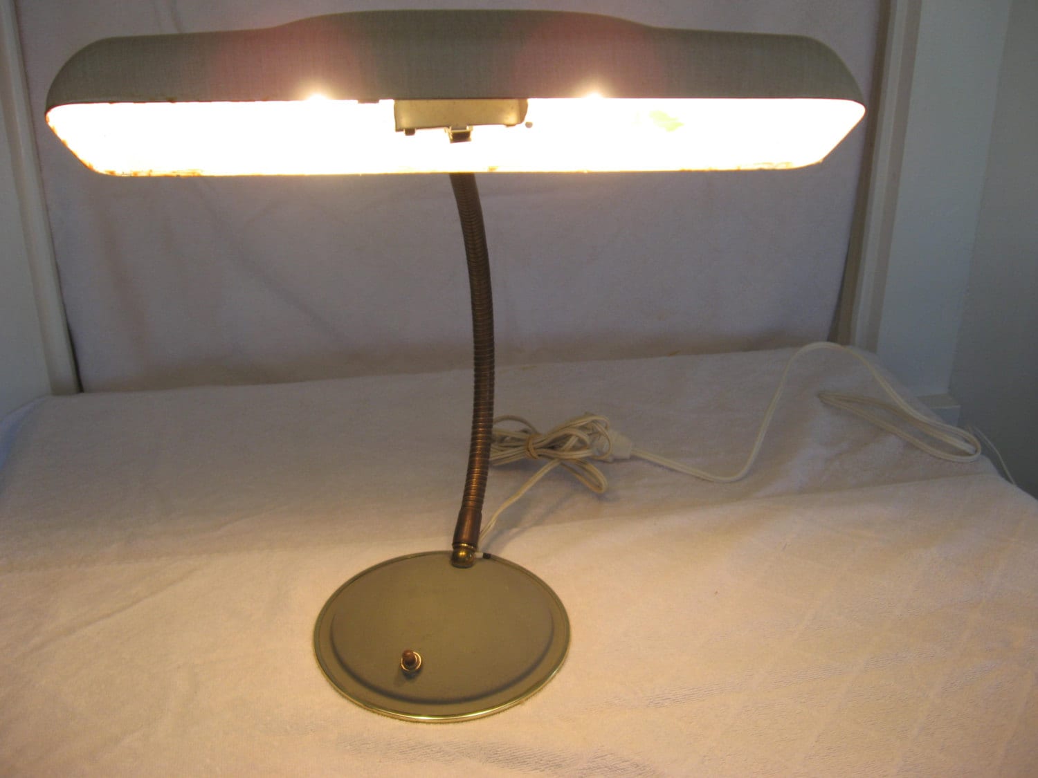 Vintage Mid Century Brass Gooseneck Desk Lamp Etsy