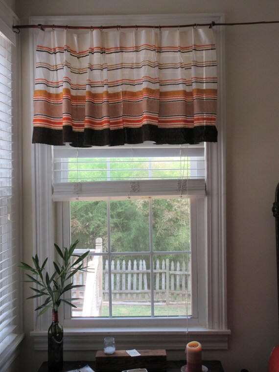 Vintage Mod Sears Pinched Pleated Curtains With Goldtone Rings Etsy