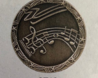 Customizable Music Medallion Award: Gold, Silver, Bronze