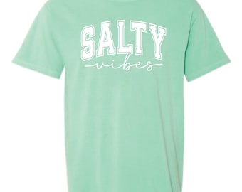 Comfort Colors Salty Vibes Tee, Beachy Summer Shirt