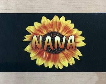Nana license plate, sunflower license plate, Nana car tag, frame, keychain, coaster