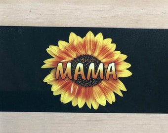 Mama license plate sunflower license plate mama car tag frame keychain coaster