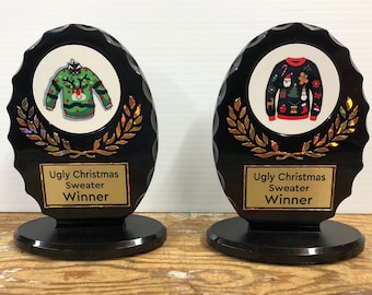 Crown Awards Ugly Christmas Sweater Trophies with Custom Engraving 6 Personalized Ugliest Christmas Sweater Contest Trophy On Black Base Prime Crown Awards Ugly Christmas Sweater Trophies with Custom Engraving 6 Personalized Ugliest Christmas Sweater Contest Trophy On Black Base Prime