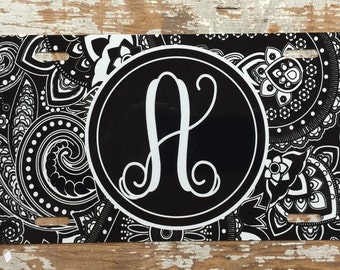 Black paisley License plate monogram car tag new metal personalized car tag personalized license plate paisley car tag