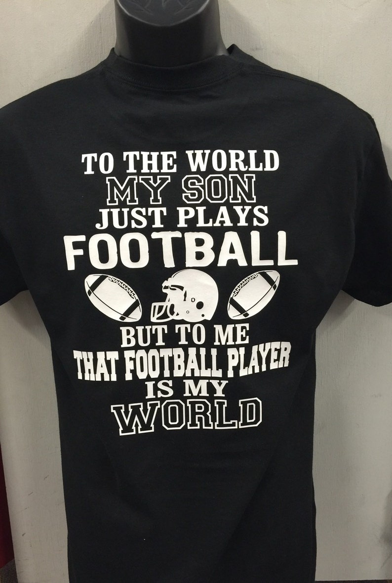 football mom shirt that football player is my world my son plays football shirt new personalized with your number image 2