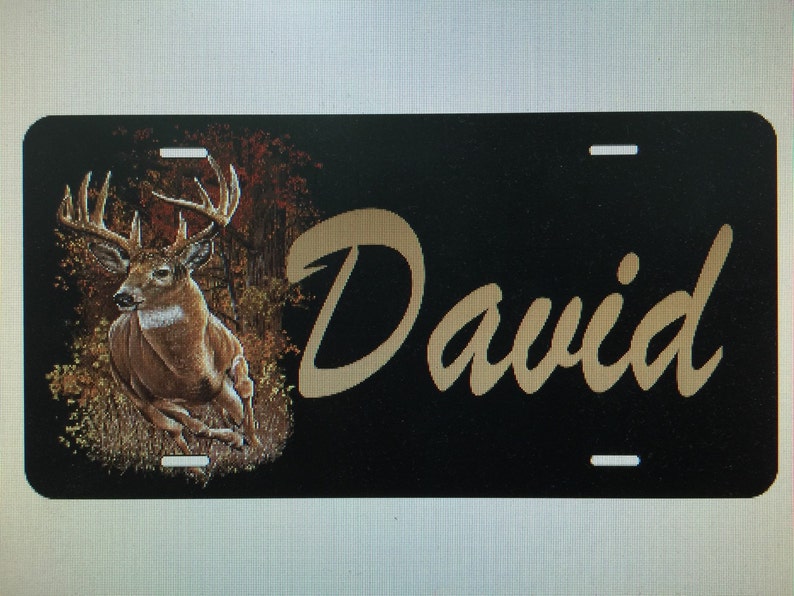 Deer License Plate Deer Car Tag Buck Wildlife Personalized Etsy