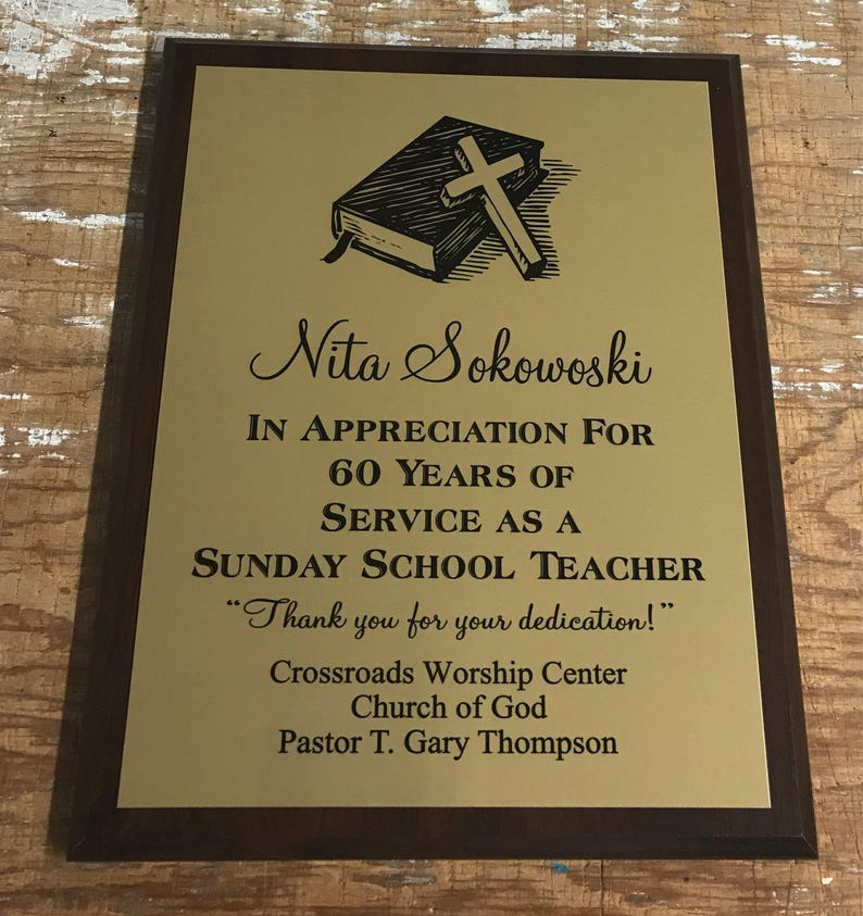 Christian Award Religious Award Custom Award Plaque Gold With Etsy