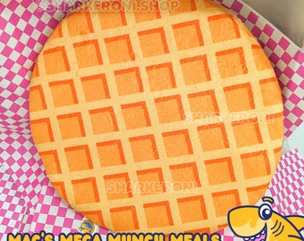 MEGA MUNCH pluche wafelvorm snack oversize knuffel speelgoed 30 cm Fursuit accessoire RTS