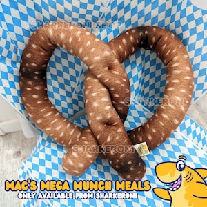 MEGA MUNCH Plush Pretzel Shape Snack Oversize Plushie Toy 12&quot; Fursuit Accessory RTS