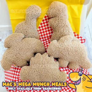 MEGA MUNCH Dino Nuggies Plush (2023) Toy Fursuit Accessory Dinosaur Chicken Nugget Oversize Plushies RTS