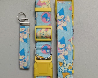 Collar de traje de piel ajustable con estampado de dibujos animados de Modern Life Dingo de los años 90 de 16 a 26 pulgadas