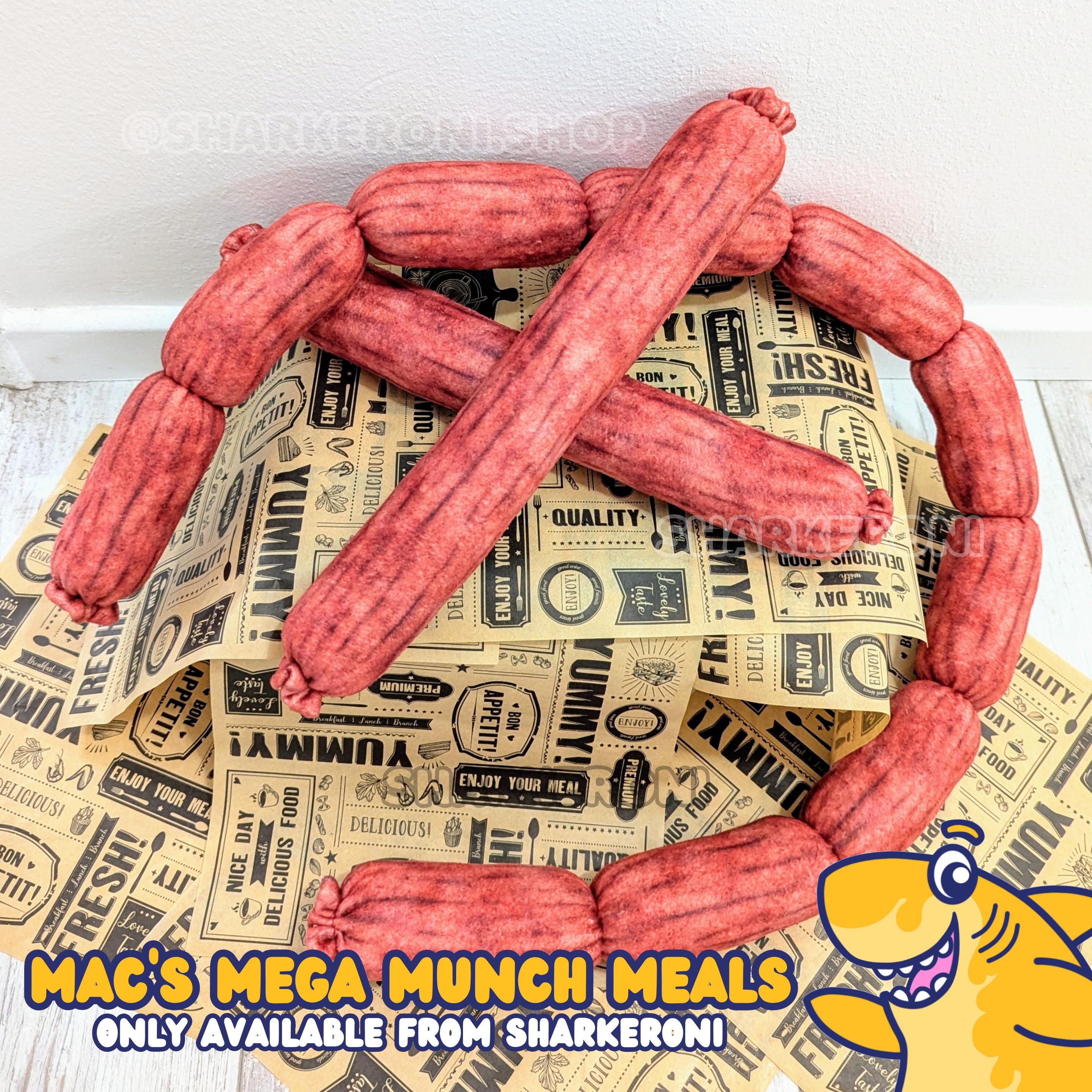 MEGA MUNCH Plush Sausage Link Shape Snack Oversize Plushie Toy Fursuit Accessory RTS
