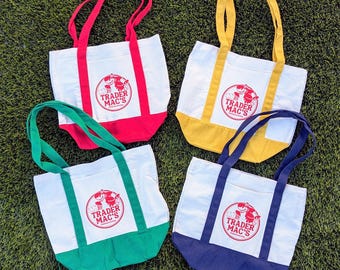 Trader Joe’s Mini Pastel Canvas Tote Bag Set – 4 Colors, Limited Edition, New With Tag