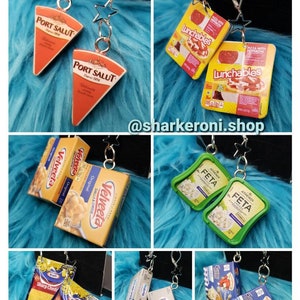 Cheese Keychain/ Earrings Pierced or Clip On Mini Brands MTO
