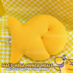 MEGA MUNCH Plush Goldfish Shape Snack Oversize Plushie Toy 10" Fursuit Accessory RTS