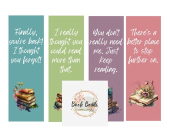 Snarky Bookmarks: Funny Sarcastic Quotes, Bookworm Gift (Digital Download)