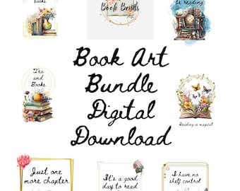 Láminas de acuarela para libros: Decoración para amantes de los libros (Descarga digital)