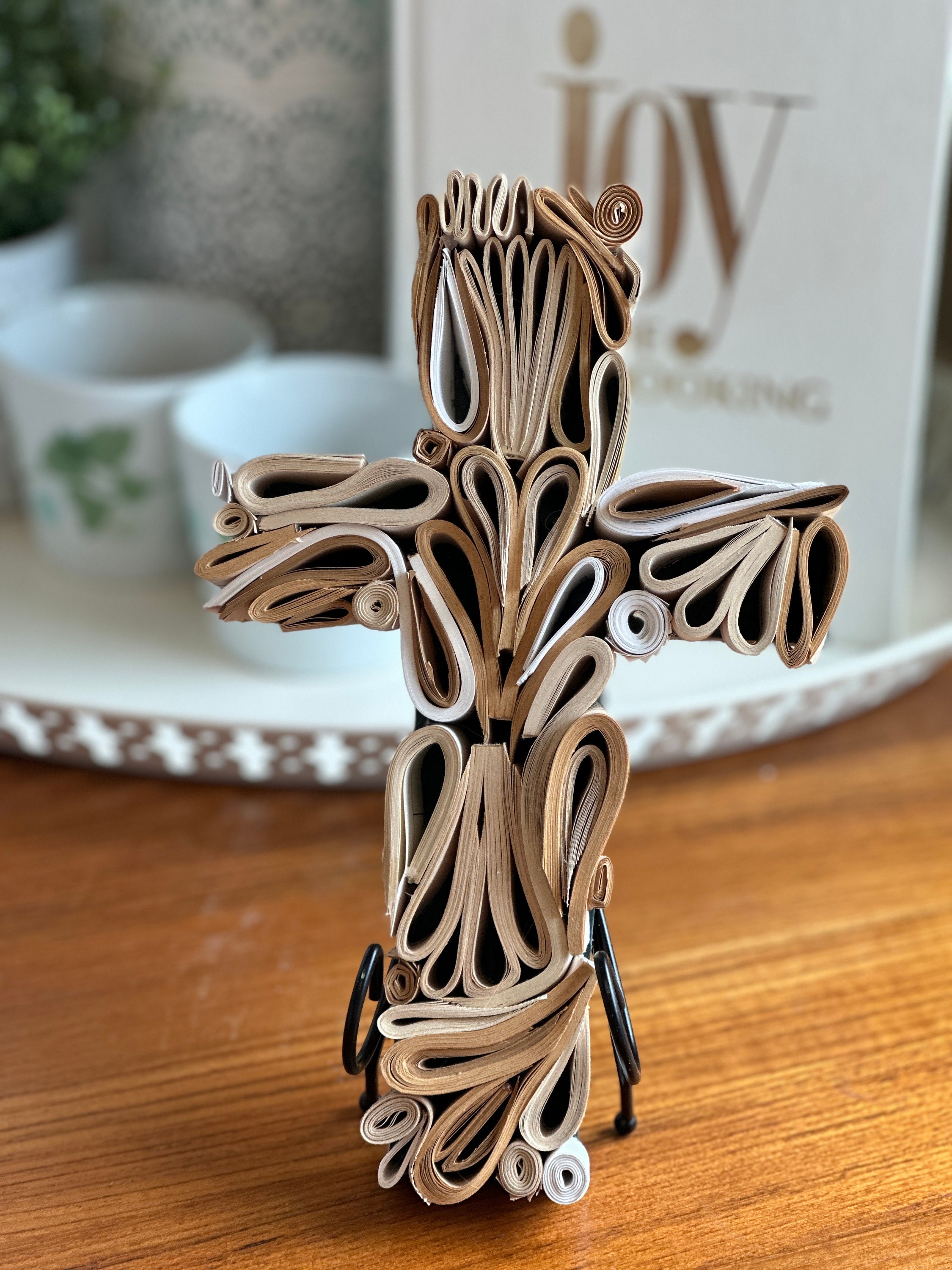 Reclaimed Book Cross Sculpture, Christian Wall Art, Reader Gift - Etsy