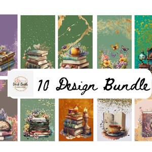 Bookish Phone Wallpaper Bundle/Book Lover Phone Wallpaper/iPhone Wallpaper/Art Background/Book Phone Background/Digital Download