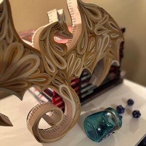 Book Dragon Sculpture, Gothic Fantasy Home Decor, Upcycled Dungeons and Dragons Gift, Fourth Wing Bookish Art image 11